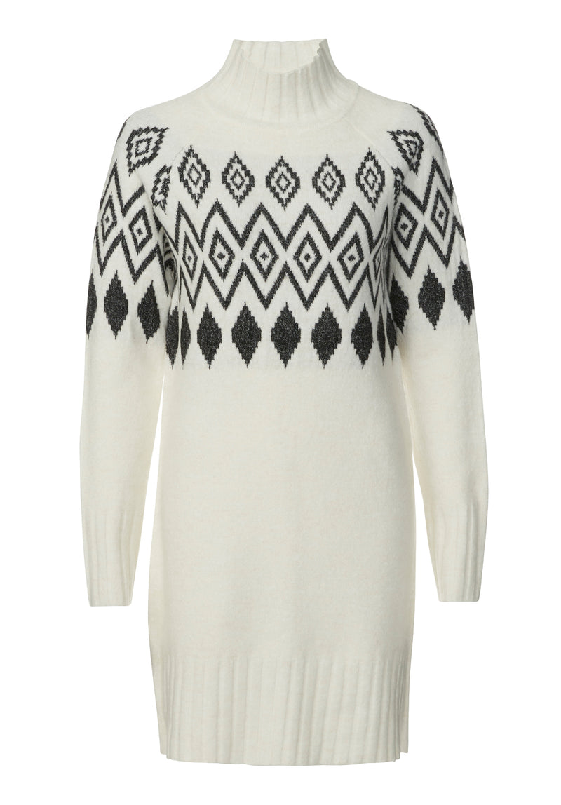 Buffalo David Bitton Massima Ivory Women's Long Sleeve Mock Neck Sweater Dress - SD0001H  