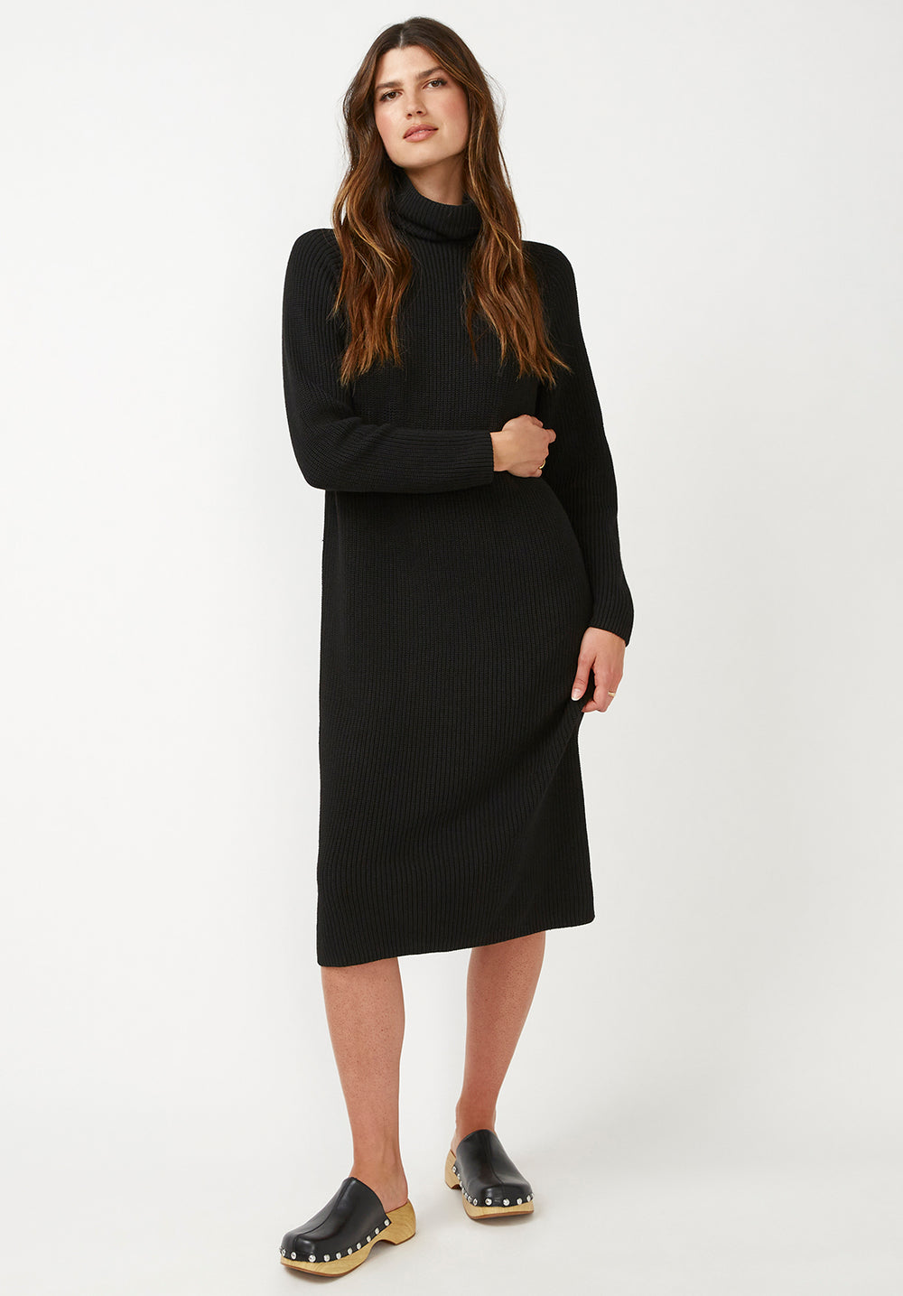 Buffalo David Bitton Paityn Turtleneck Sweater Dress Black Size Medium