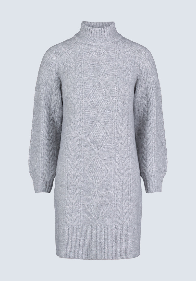 Buffalo Jeans Women s Levelle Cable Knit Turtleneck Sweater Dress Grey Size L