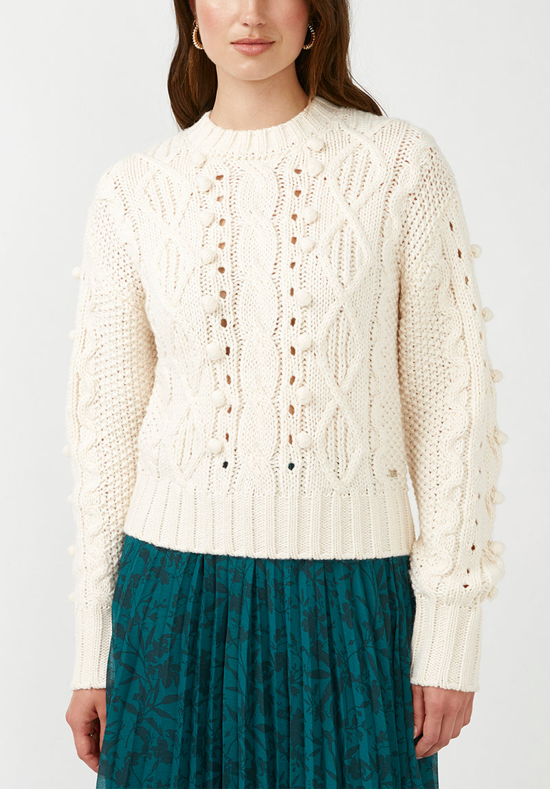 Ivory crew neck sweater cheap