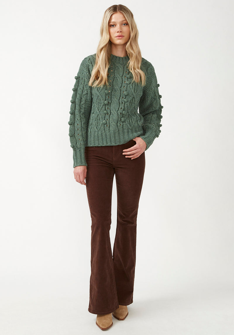 Buffalo David Bitton Larsa Dark Green Women's Crew Neck Sweater - SW0021F  