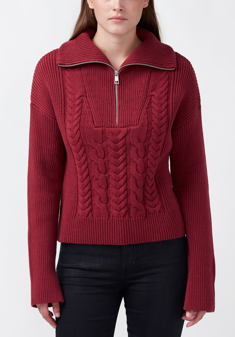 Sorella Women's Long Sleeve Sweater in Dark Red - SW0032F