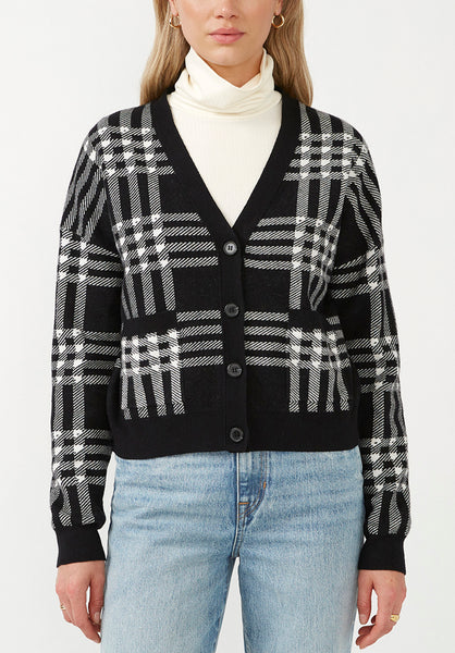 Buffalo plaid top cardigan plus size