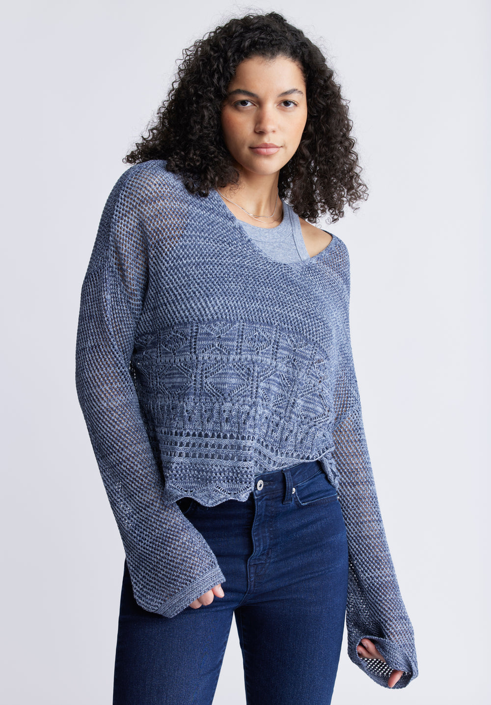 Blue sweater women's store