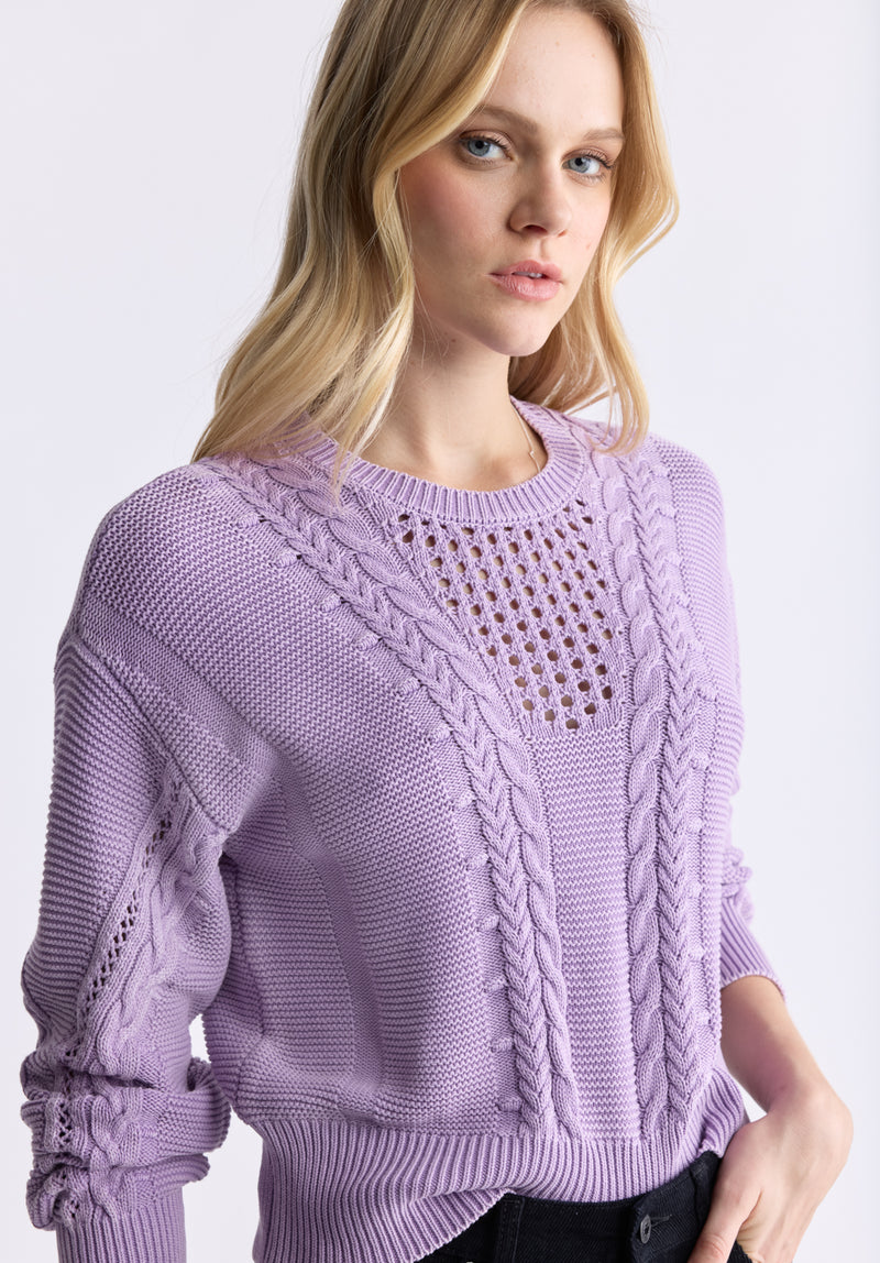 Camellia Women s Cable Knit Sweater Purple Rose Buffalo Jeans CA