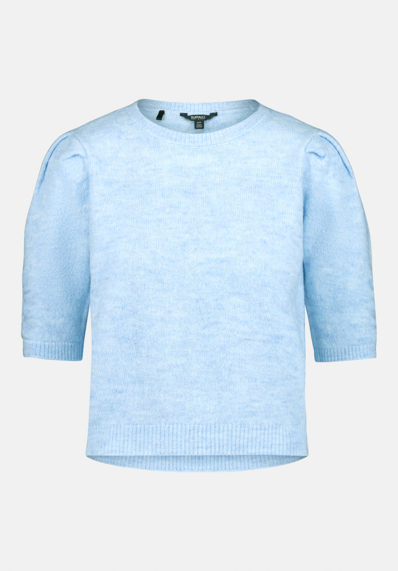 Bettey Women's Puff Shoulder Short-Sleeve Sweater color LT BLUE