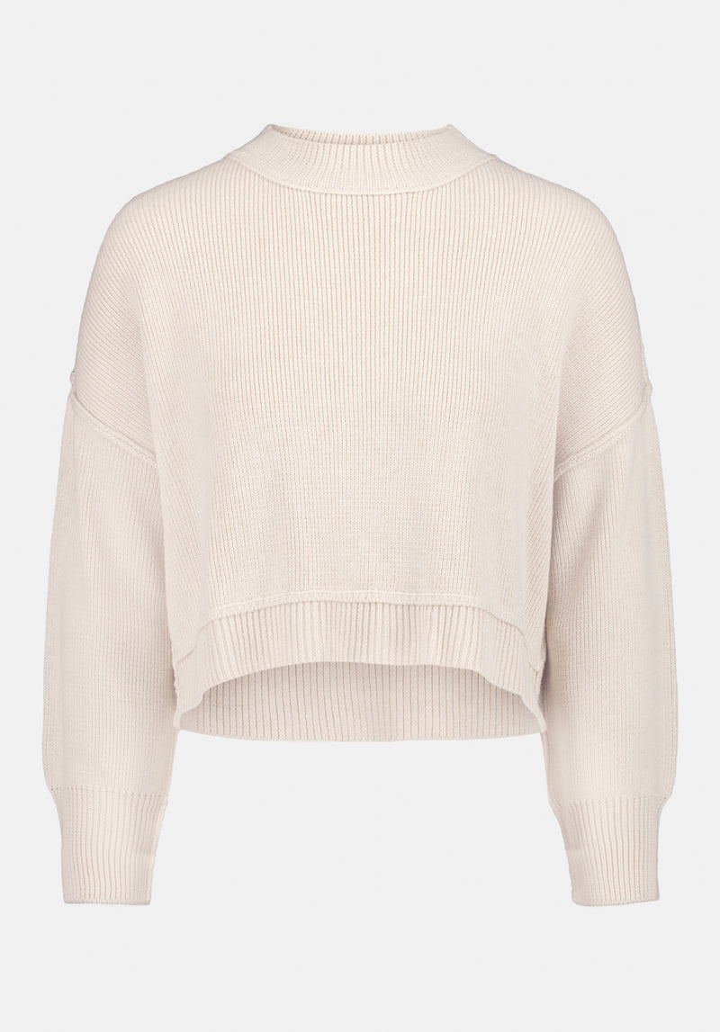 Seema Women's Dropped Sleeve Loose-Fit Cropped Sweater color OATMEAL