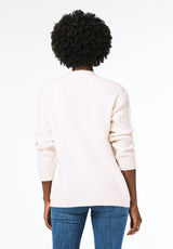 Calynda Women's Cable Knit Button-Up Cardigan with Pockets color MARSHMALLOW