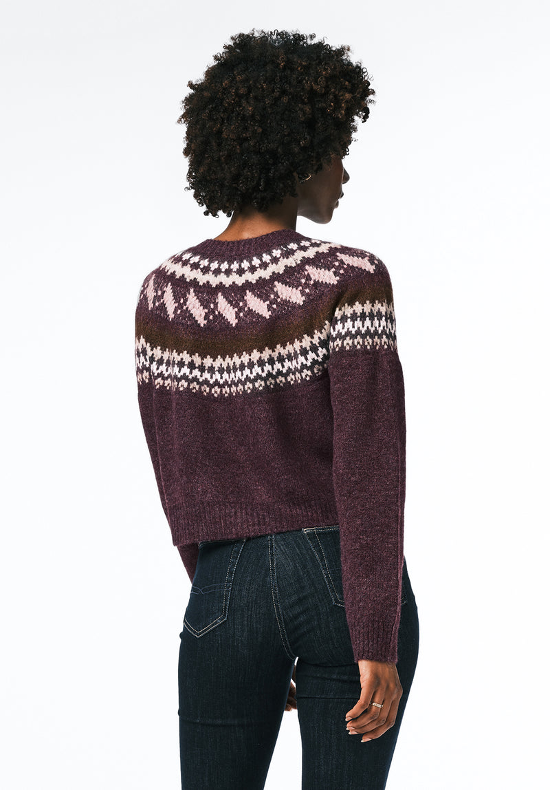 Frederick Women's Fair Isle Button-Up Cardigan color FIG