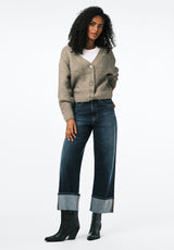 Odilia Women's Embellished Knit Button-Up Cardigan color DK GREEN