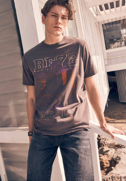 T-shirt à Imprimé Tomer pour Hommes, Gris Anthracite - BM24324