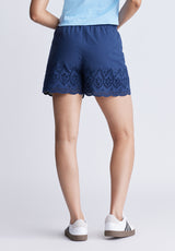 Parton Women's Pull-On Woven Shorts, Navy - WB0007S
