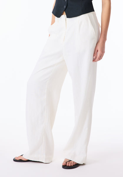 Adelina Women's Linen Blend Wide-Leg Pants, Off-White - WB0027P