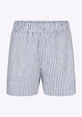 Buffalo David Bitton Giustina Women's Linen Blend Striped High-Waisted Shorts color 