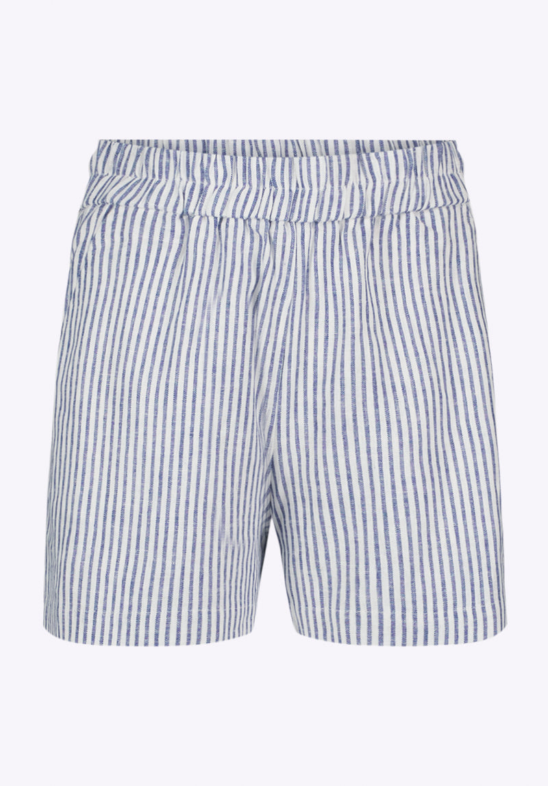 Buffalo David Bitton Giustina Women's Linen Blend Striped High-Waisted Shorts color 