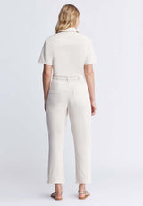 Buffalo David BittonStacia Women’s Short Sleeve Jumpsuit In Off-White - WD0025P Color WHITECAP GRAY