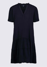 Zinnia Women's Ruffled Dress in Black - WD0033P