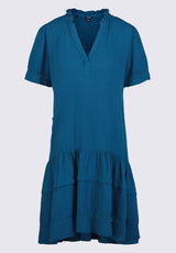 Robe à Volants Zinnia pour Femmes Bleu Sarcelle - WD0033P