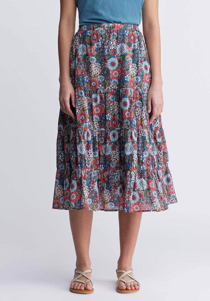 Buffalo David BittonAletta Women’s Long Skirt In Printed Floral - WS0006P Color SPRING MEADOW
