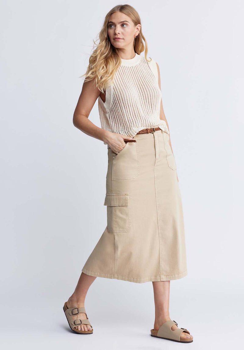 Buffalo David BittonMatilde Women’s Cargo Skirt in Beige - WS0010P Color IRISH CREAM