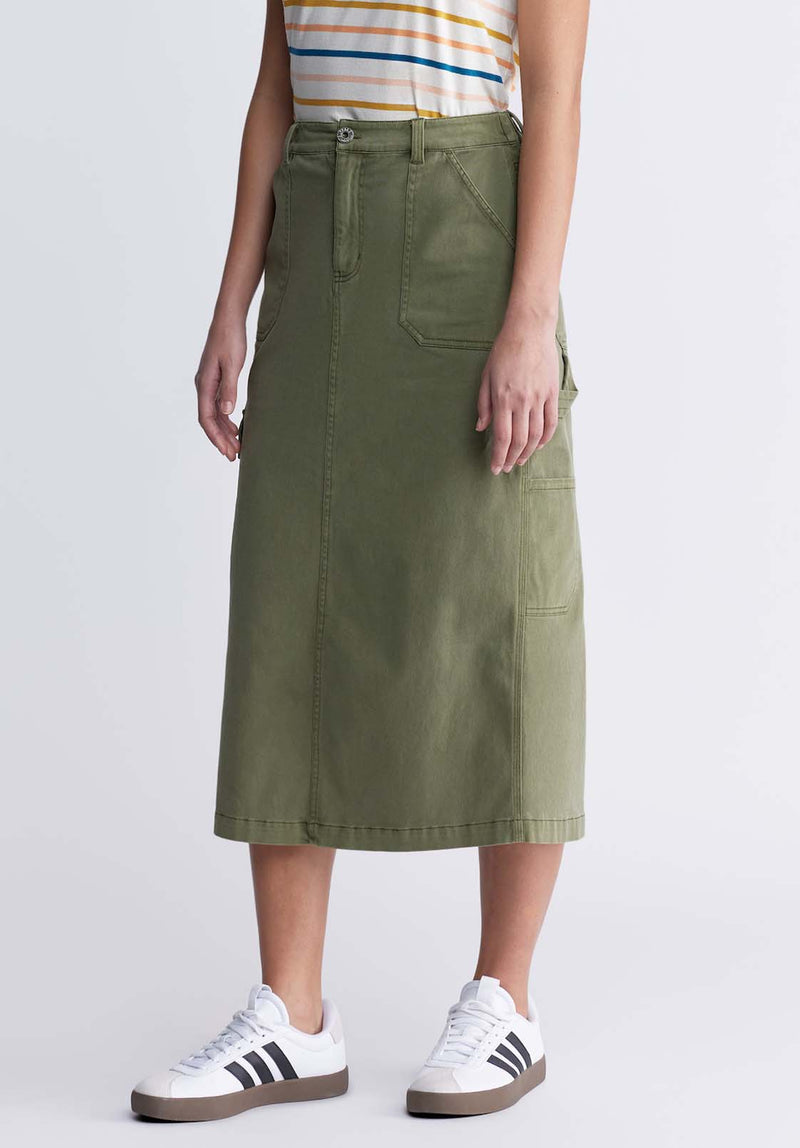 Buffalo David BittonMatilde Women’s Cargo Skirt in Burnt Olive - WS0010P Color BURNT OLIVE