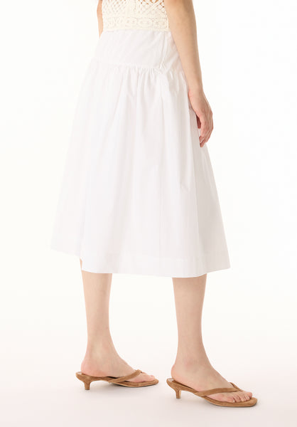 Lupita Women's Tiered Midi Skirt, White - WS0015P