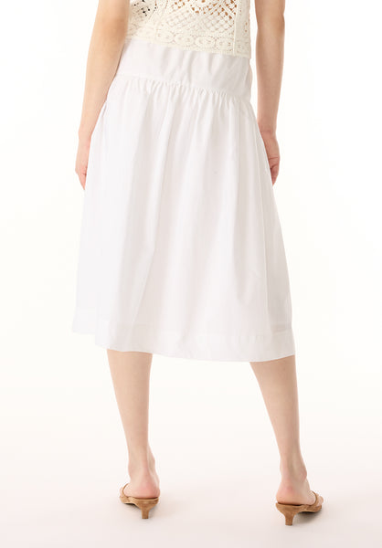 Lupita Women's Tiered Midi Skirt, White - WS0015P