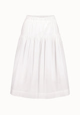 Lupita Women's Tiered Midi Skirt, White - WS0015P
