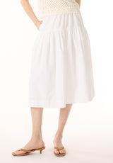 Lupita Women's Tiered Midi Skirt, White - WS0015P