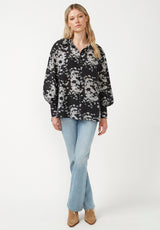 Buffalo David Bitton Hayley Floral Skull Women's Buttons Down Blouse - WT0059F Color FLORAL SKULL