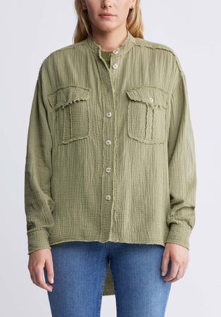 Taylee Women’s Oversized Blouse in Olive Green - WT0089P