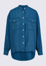Taylee Women’s Oversized Blouse in Teal Blue - WT0089P