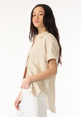 Solana Women's Relaxed Linen Blend Shirt, Natural - WT0172P