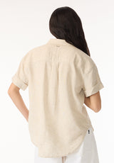 Solana Women's Relaxed Linen Blend Shirt, Natural - WT0172P