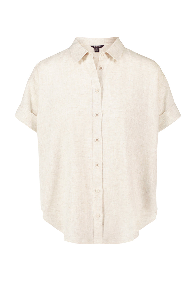 Buffalo David Bitton Solana Women's Linen Short-Sleeve Button-Up Shirt color 