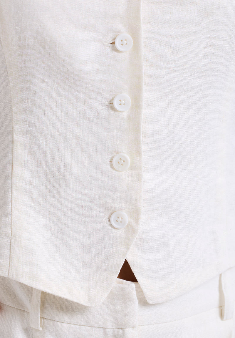 Buffalo David Bitton Coraline Women's Linen Button-Up Vest color 