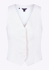 Buffalo David Bitton Coraline Women's Linen Button-Up Vest color 