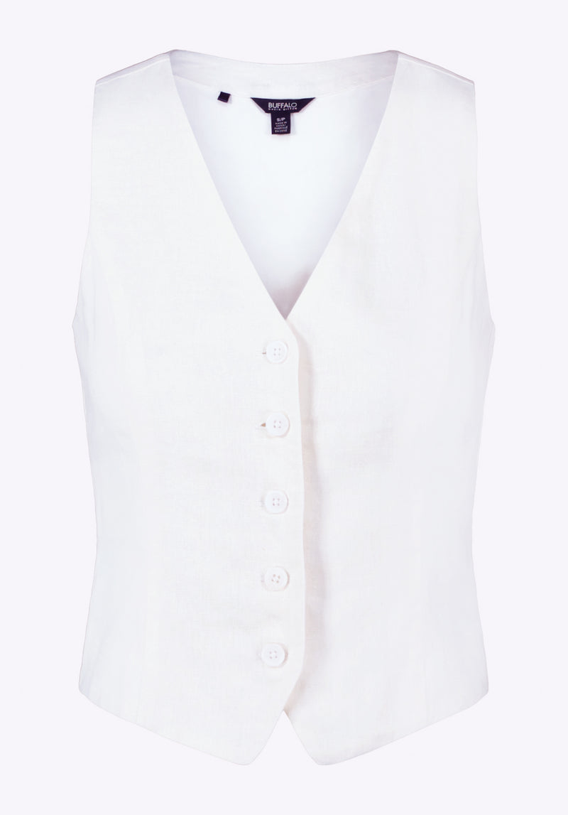 Buffalo David Bitton Coraline Women's Linen Button-Up Vest color 