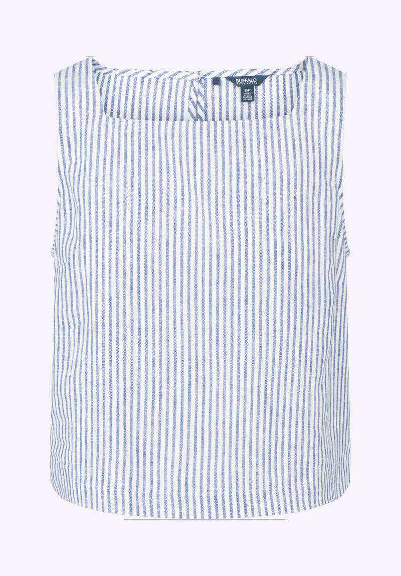 Buffalo David Bitton Benedita Women's Striped Sleeveless Linen Top color 