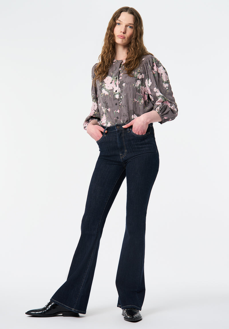 Emilijah Women's Romantic Puff Sleeve Floral Blouse color FLORAL BOUQUET