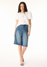 Leonella Women's Puff Sleeve Embroidered Blouse, White - WT0204P