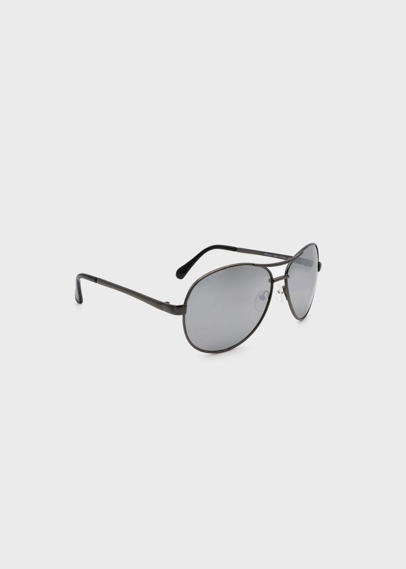 Buffalo David Bitton Aviator Sunglasses With Light Silver flash Lens  - B0001SGUN color GUNMETAL