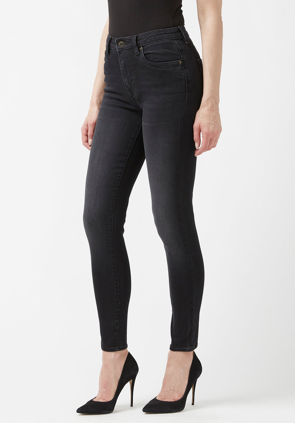 Black skinny heels sales