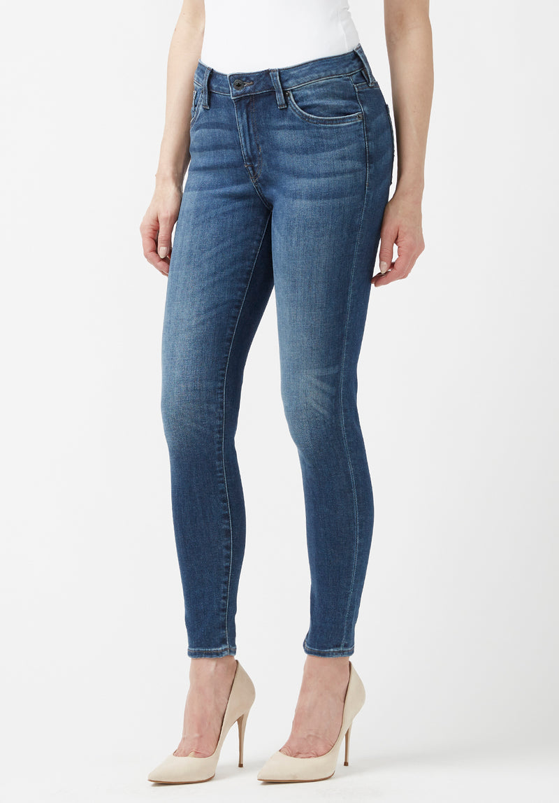 Mid Rise Skinny Alexa Women's Jeans in Mid Blue - BL15669