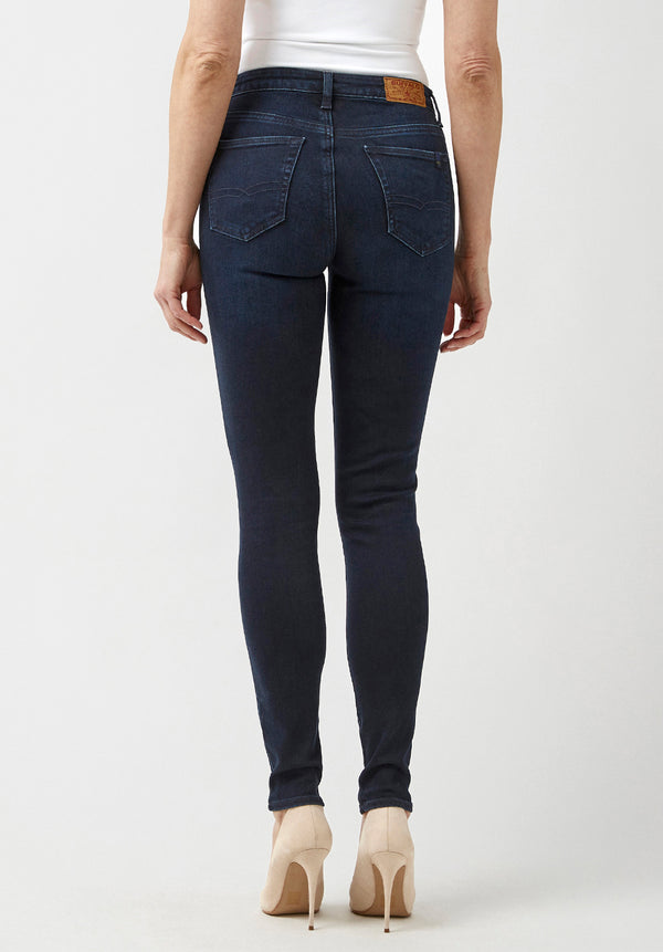 Mid Rise Skinny Alexa Women's Jeans in Rinsed Dark Blue Rinsed - BL15670