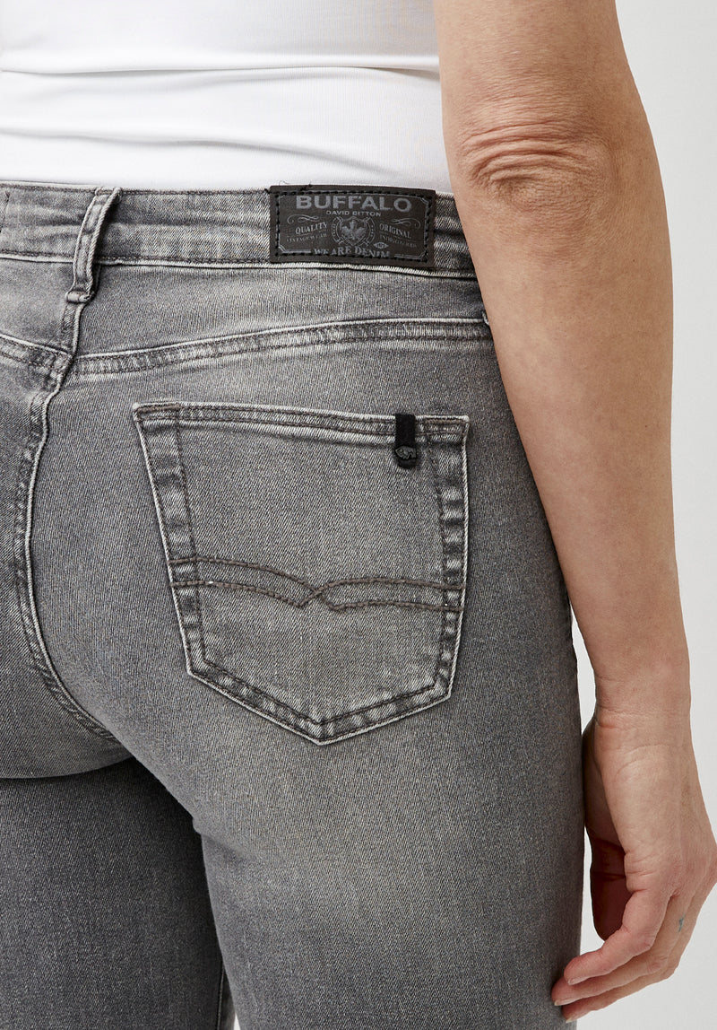 Jean taille mi-haute et coupe skinny pour femme Alexa, gris délavé - BL15671
