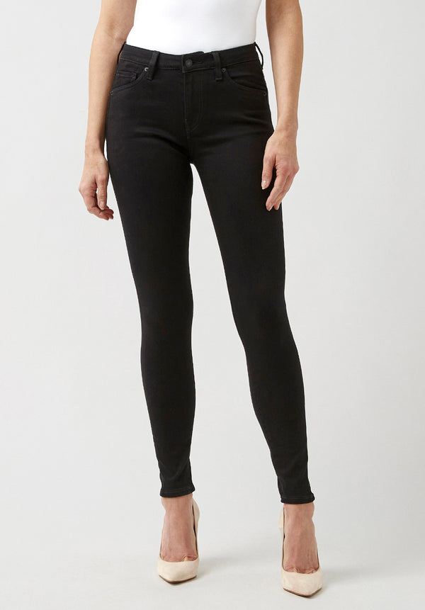 Mid Rise Skinny Alexa Women's Jeans in Black - BL15672
