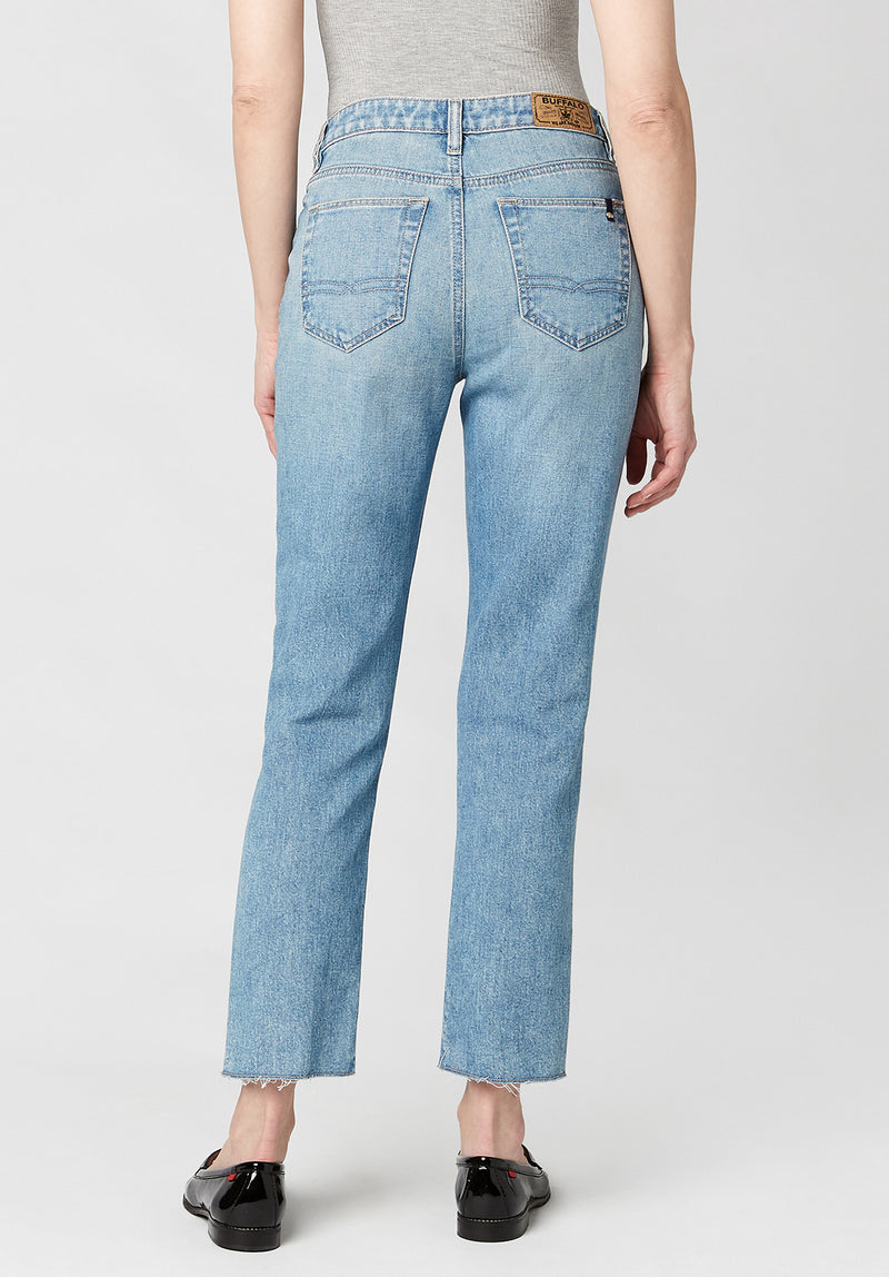 Buffalo David Bitton STRAIGHT JAYDEN High Rise Vintage Wash Jeans - BL15792 color INDIGO