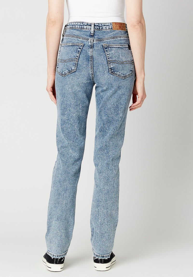 Buffalo David Bitton HIGH RISE STRAIGHT Contrasted & Torn JAYDEN Jeans - BL15815 Color INDIGO