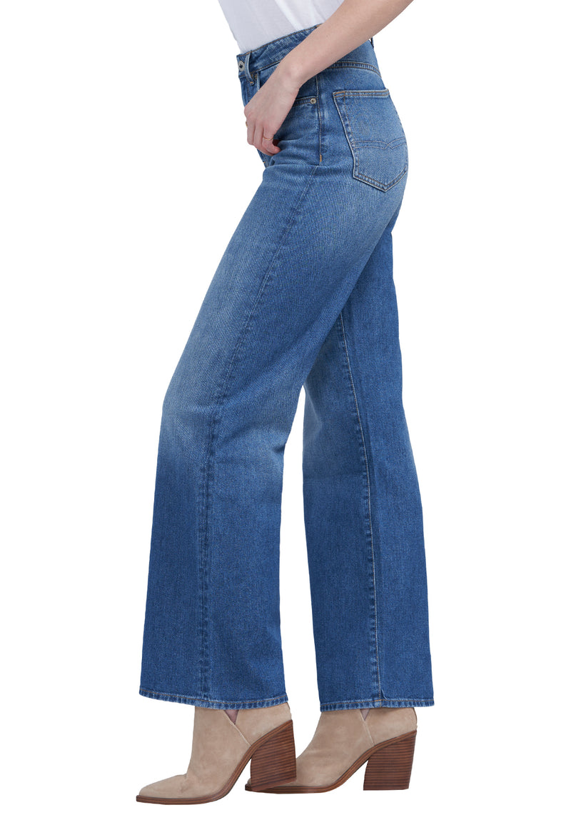 High Rise Wide Leg Addie Women's Jeans in Antique Sanded Blue - BL15817